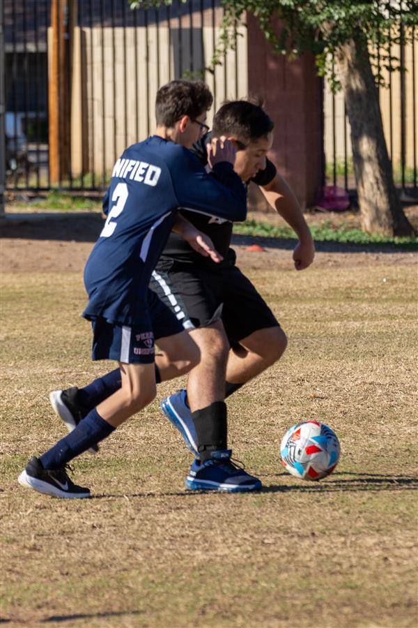 Students playing soccer during the 7th Annual Soccer Classic, Thursday, December 8, 2022.